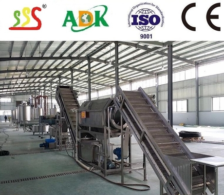 Línea de procesamiento de manzanas de acero inoxidable 304 de grado alimentario con sistema de control PLC y voltaje de 380V para manzanas frescas o puré de manzanas